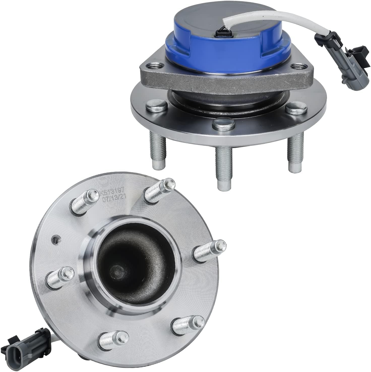 Detroit Axle - 13.98' (355mm) Front Drilled Slotted Rotors and Pads Wheel bearing and Hubs Replacement for 2004-2007 Cadillac CTS 2006-2011 STS - 8pc Set