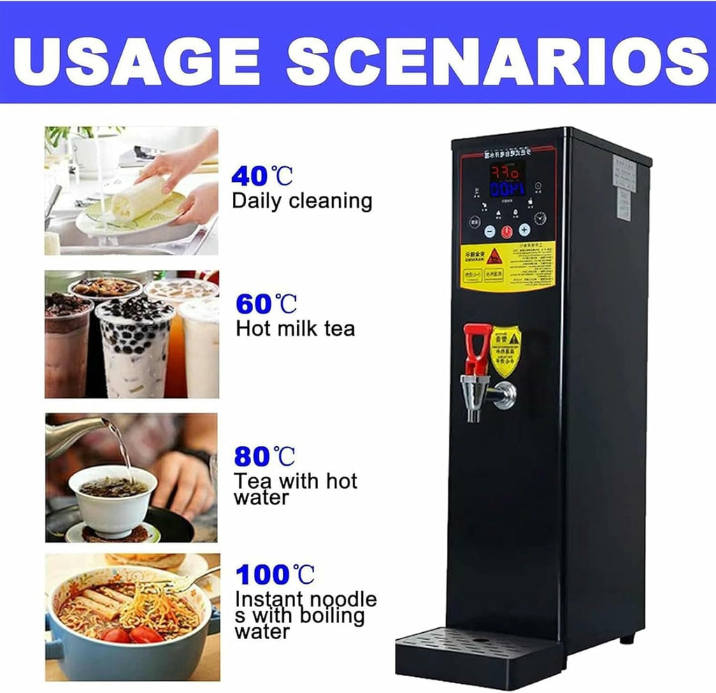 Commercial Drinking Hot Water Boiler, 60L/H Desktop Stainless Steel Hot Water Dispenser With 20L Liner, Auto Temperature Control, for Cafe, Bar, Tea Shop, Canteen, Airport