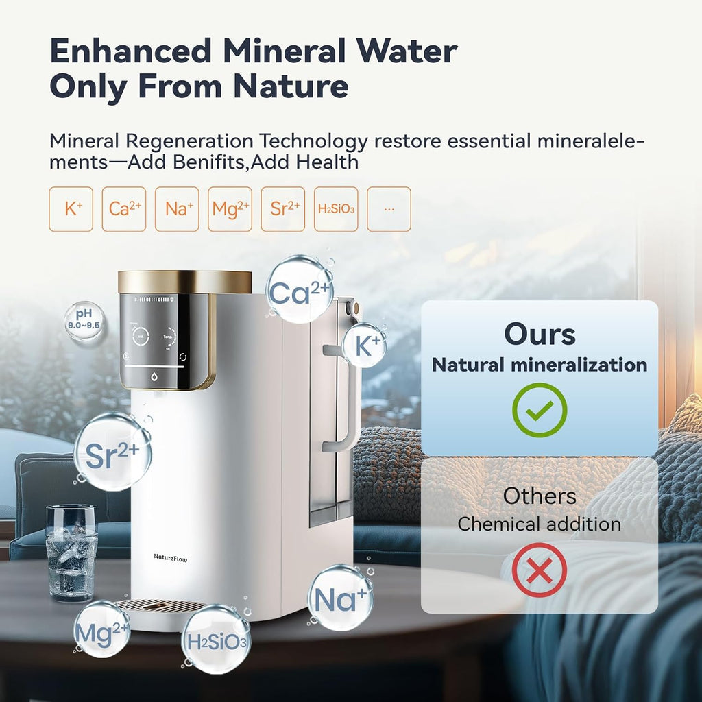 F40-AC（2nd Gen） Reverse Osmosis Water Filter Countertop with UV, Natural Remineralization,10-Stage RO Filtrations, 4:1 Pure to Drain, pH9 Alkaline Water Purifier,BPA Free,NSF/ANSI/UL/FDA