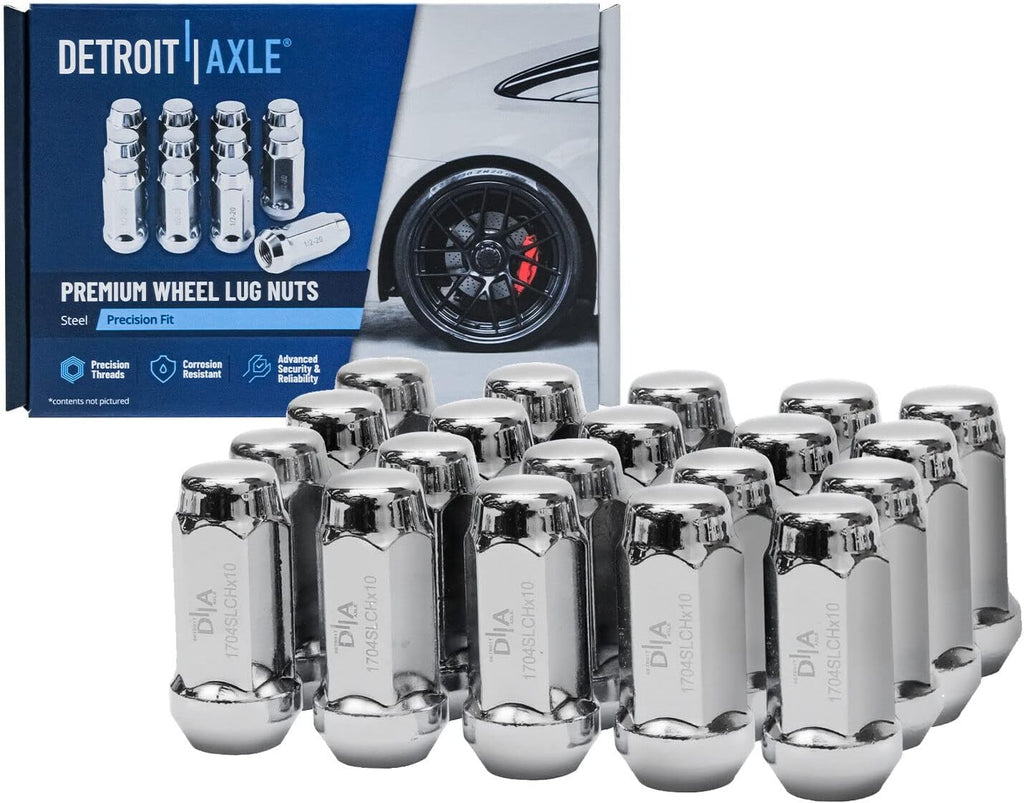 Detroit Axle - Brake Kit for 02-05 Ford Explorer Mercury Mountaineer, Front and Rear Drilled & Slotted Brake Rotors Ceramic Brake Pads Wheel Lug Nuts 2002 2003 2004 2005 Replacement