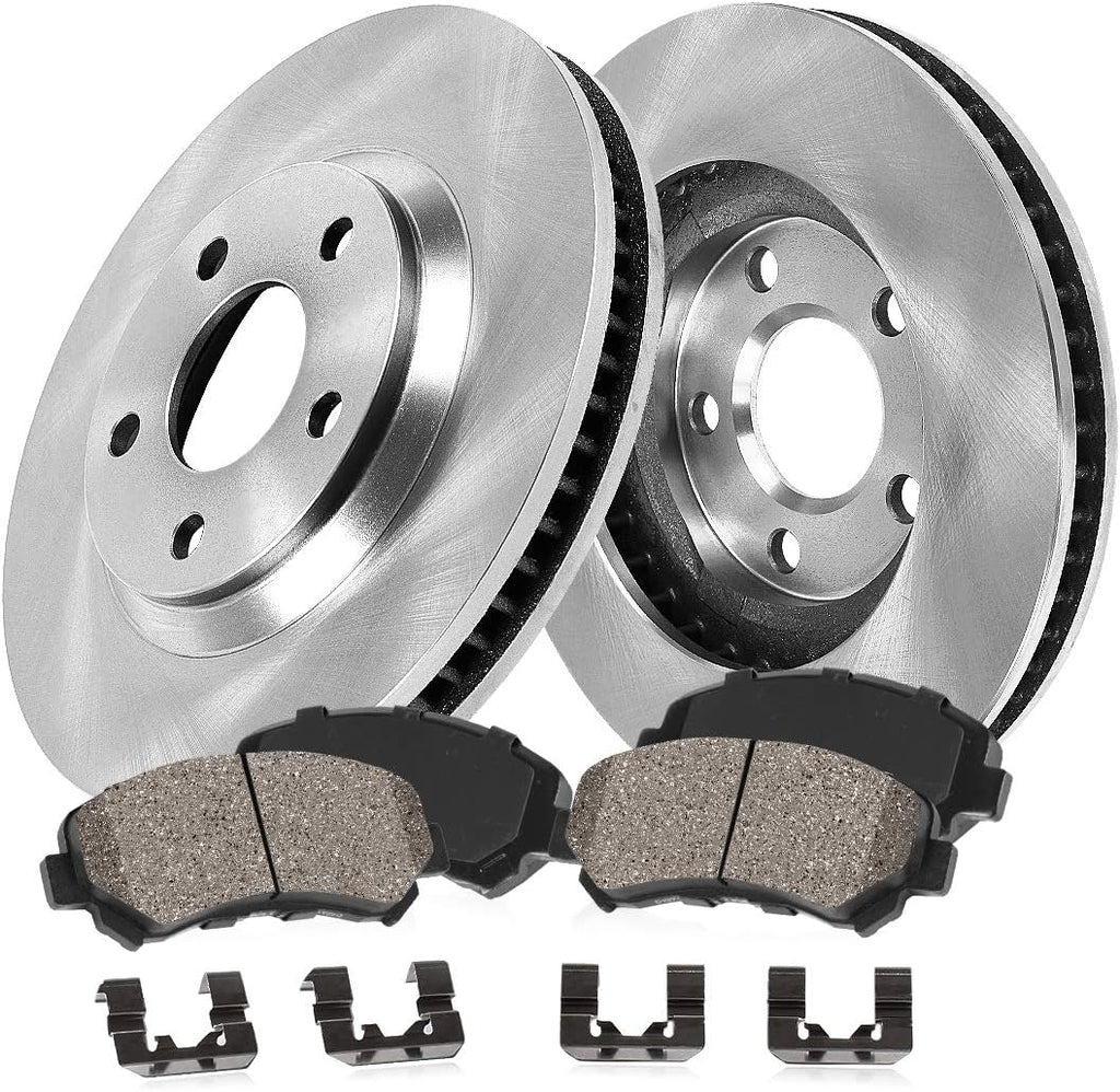 Callahan Brake Parts Front Brake Kit For Hyundai Venue 2020-2022, Kia Soul 2020-2023 [Model Specific] Replacement Brake Rotors with Ceramic Brake Pads