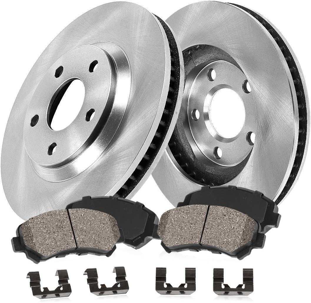 Callahan Brake Parts Front Brake Kit For Hyundai Venue 2020-2022, Kia Soul 2020-2023 [Model Specific] Replacement Brake Rotors with Ceramic Brake Pads