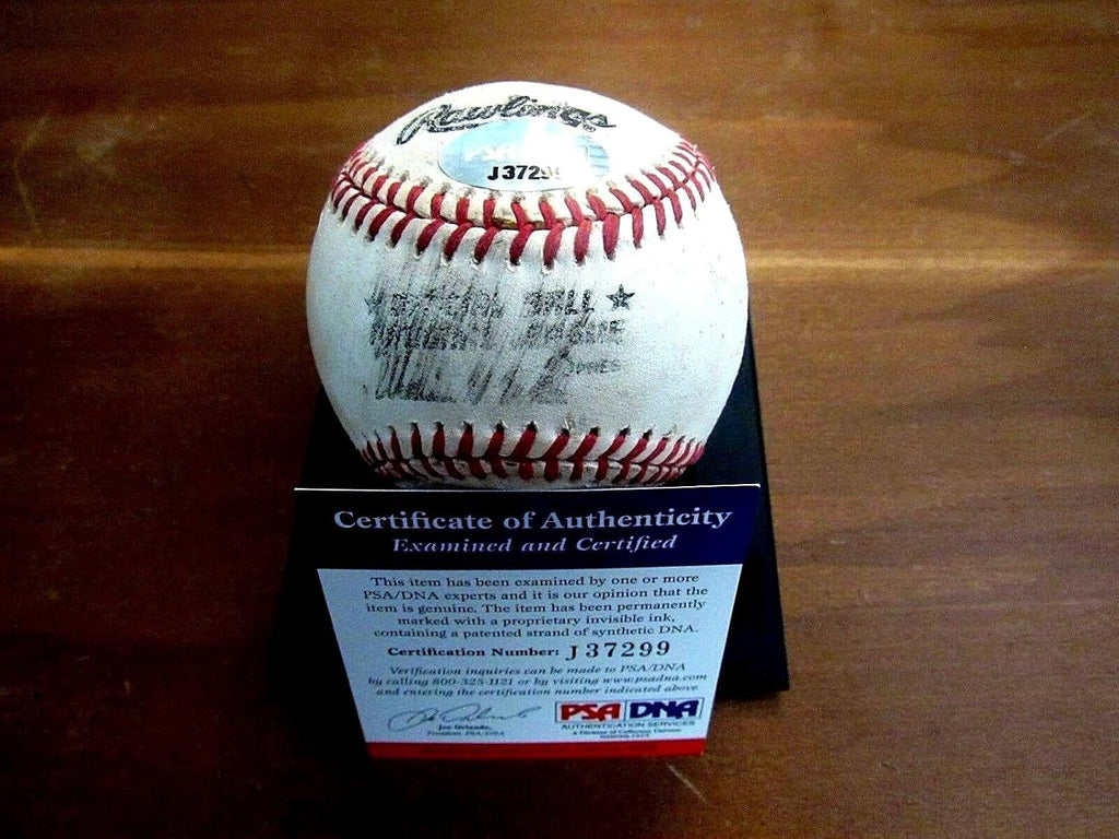 Mike Piazza La Dodgers Rookie Era Signed Auto Game Used Vintage Onl Baseball Psa - MLB Game Used Baseballs