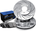 R1 Concepts Rear Brake Kit Fits 2008-2012 INFINITI EX35; 2013 INFINITI EX37; 2011-2012 INFINITI G25; 2005-2008 INFINITI G35| Semi Met Brake Pads and Drilled Slotted Brake Rotors| 12.1' Rear