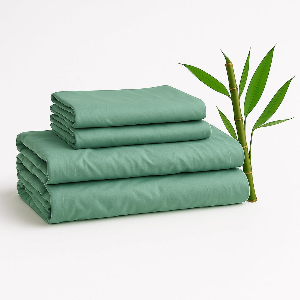 BedVoyage - Viscose from Bamboo Split King Size Sheets Set - Luxury 5pc King Sheet Set - Cooling Bed Sheets 18' Deep Pocket - Ultra Soft Sheet and Pillowcase Sets - Seaglass
