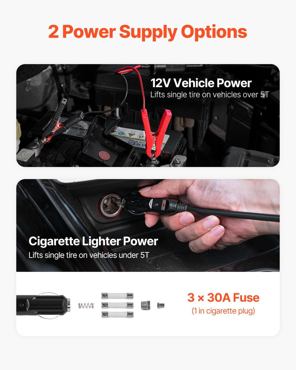 VEVOR Electric Car Jack, 5 Tons /11000 lbs, Scissor Jack with Built-in Inflator, 12V Tire Change Replacement with Impact Wrench & LED Light, Portable Jack kit for Sedan, SUV, Truck