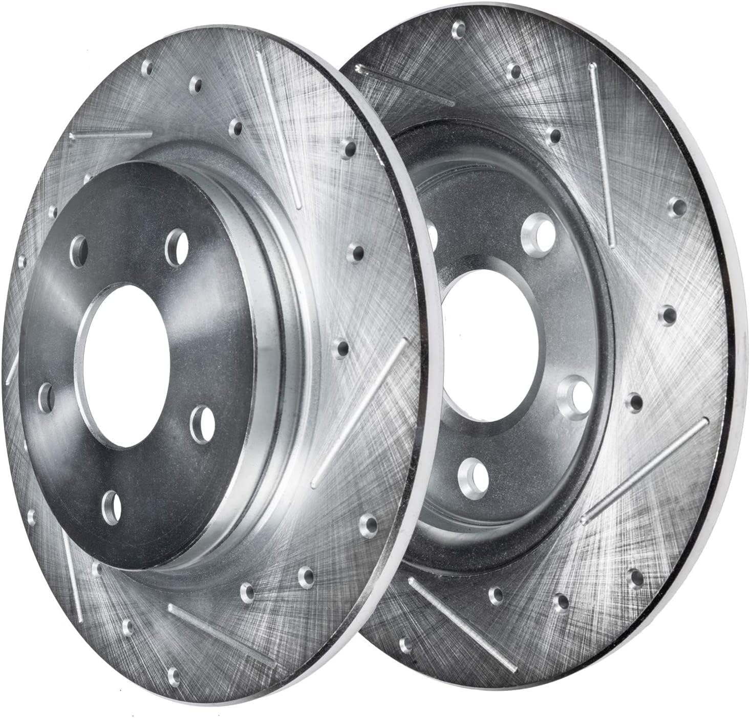 Detroit Axle - Rear Brake Kit for 2012-2017 Toyota Camry, 2013-2018 Avalon Lexus ES350 ES300h, Drilled & Slotted Brake Rotors Ceramic Brake Pads Brake Caliper Replacement