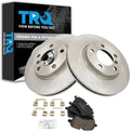 TRQ Front Brake Pad and Rotor Set Ceramic Vented Rotors Compatible with 2011-2016 Mini Cooper Countryman 2013-2016 Cooper Paceman