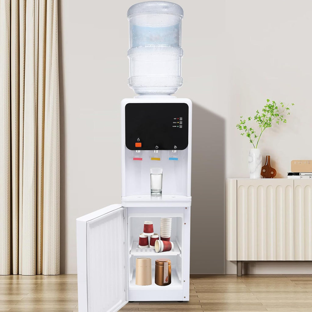 Top Loading Countertop Water Dispenser, Touch Water Dispenser, 4 Gallon 110V 500W Hot and Cold Water Dispenser Countertop for Home, Office and School Long Press to Increase Water Temperature