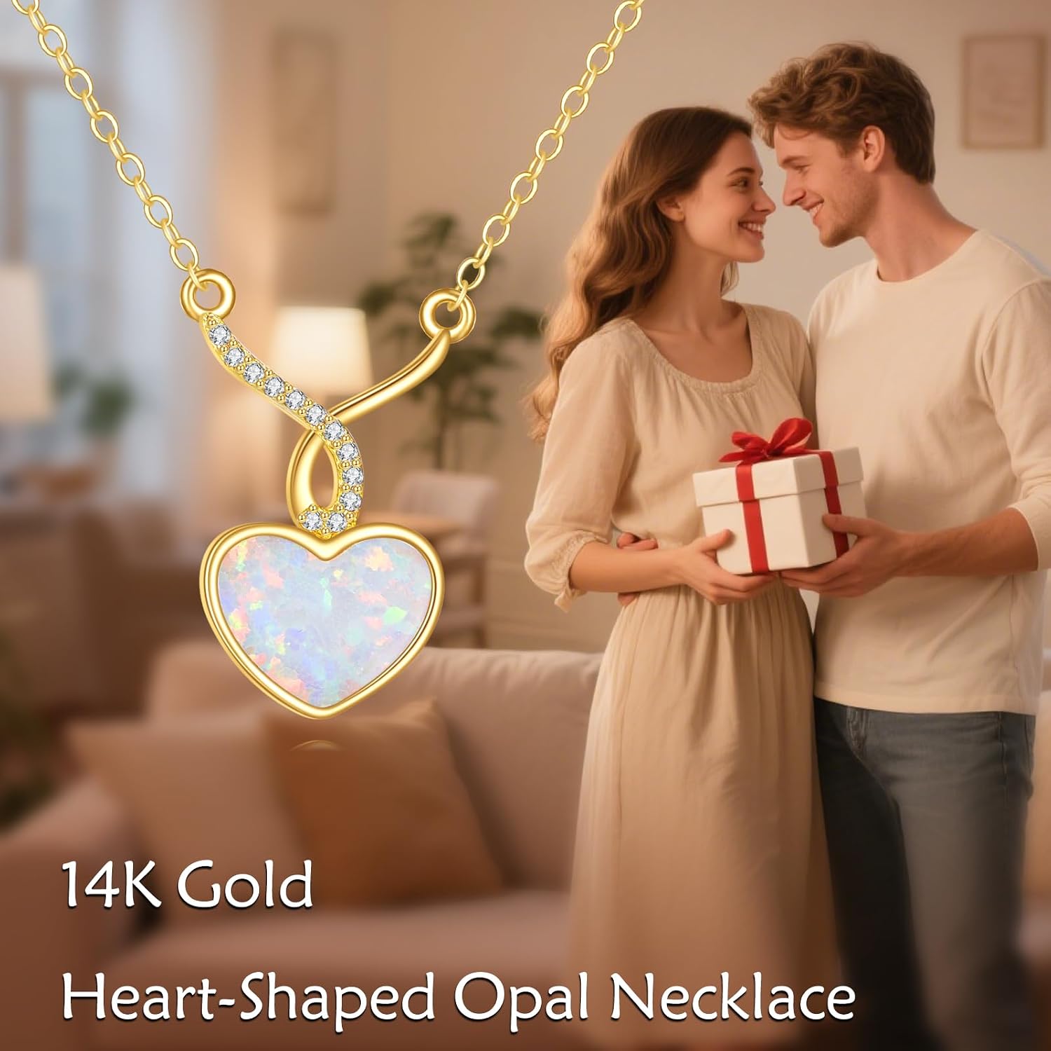DOVRAN 14K Solid Gold Cat/Butterfly/Heart/Teardrop Necklace for Women 14K Gold Opal/Lapis Lazuli/Black Onyx Pendant Jewelry Gift for Women