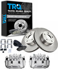 TRQ Front Brake Pad and Rotor Set Ceramic Vented Rotors Calipers Compatible with 2011-2014 Subaru Impreza