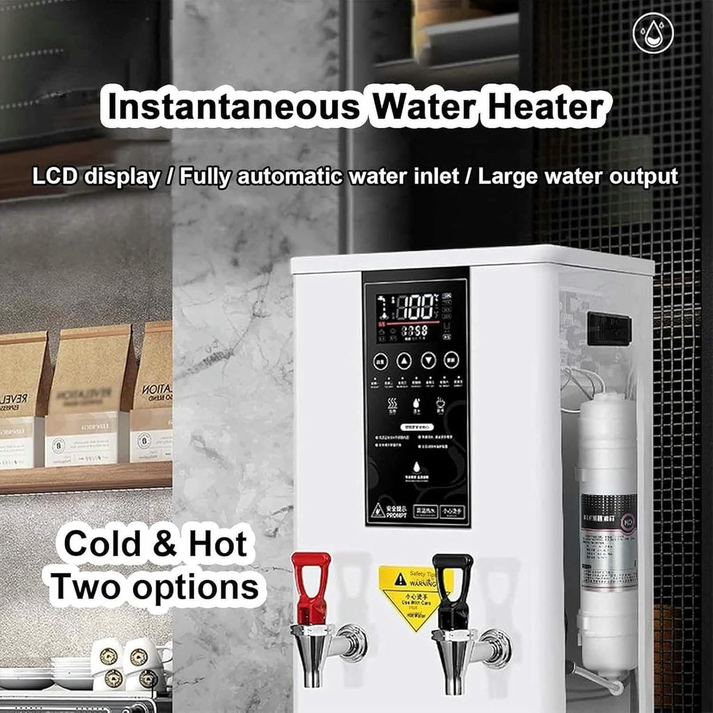 Commercial Water Boiler Dispenser,Stainless Steel Automatic Boiling Water Machine,45L Large Capacity Hot Water Dispenser with LCD Display for Tea,Coffee,Home(Black)
