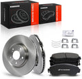 A-Premium 12.60 inch (320mm) Front Vented Disc Brake Rotors + Ceramic Pads Kit Compatible with Select Honda Models - Odyssey 2011 2012 2013 2014, 3.5L, 6-PC Set