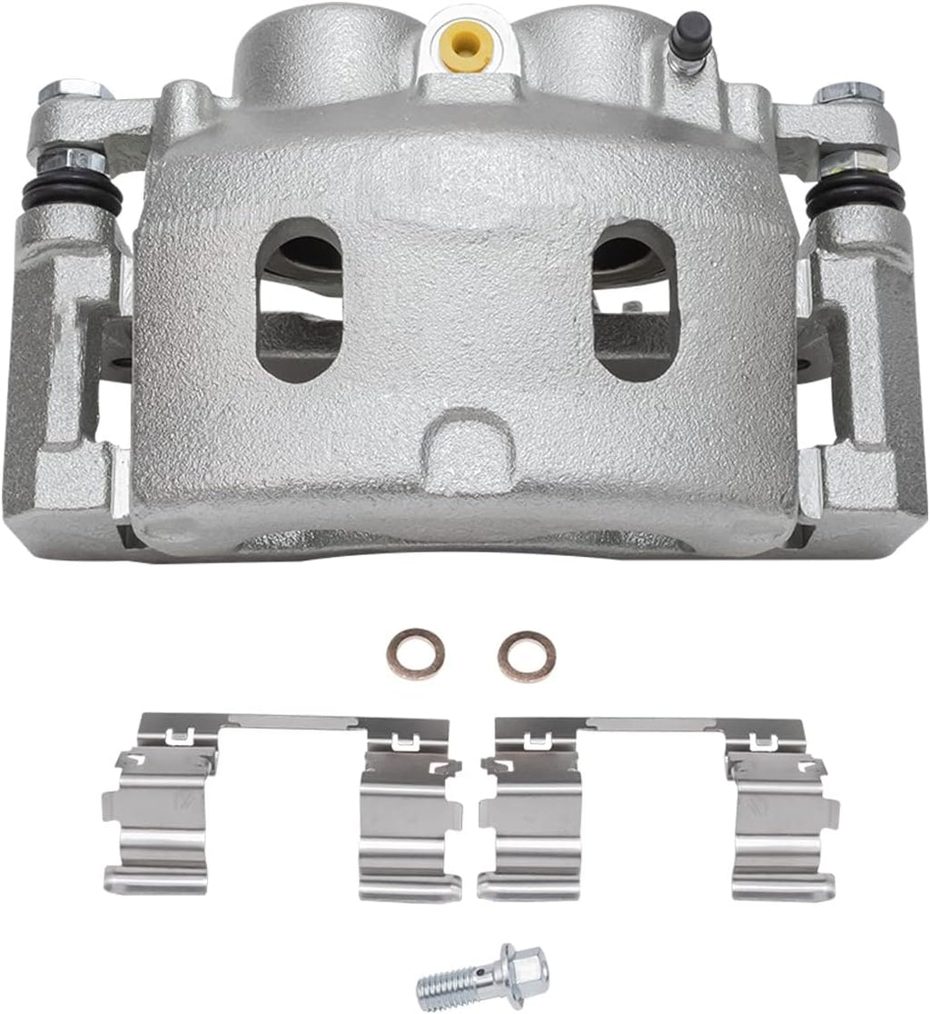 Detroit Axle - Front Brake Kit for 2008-2018 Chevy Silverado 1500 GMC Sierra 1500, Tahoe Avalanche, Yukon XL Suburban Express Savana 1500, Cadillac Escalade, Right Brake Caliper, Ceramic Brakes Pads