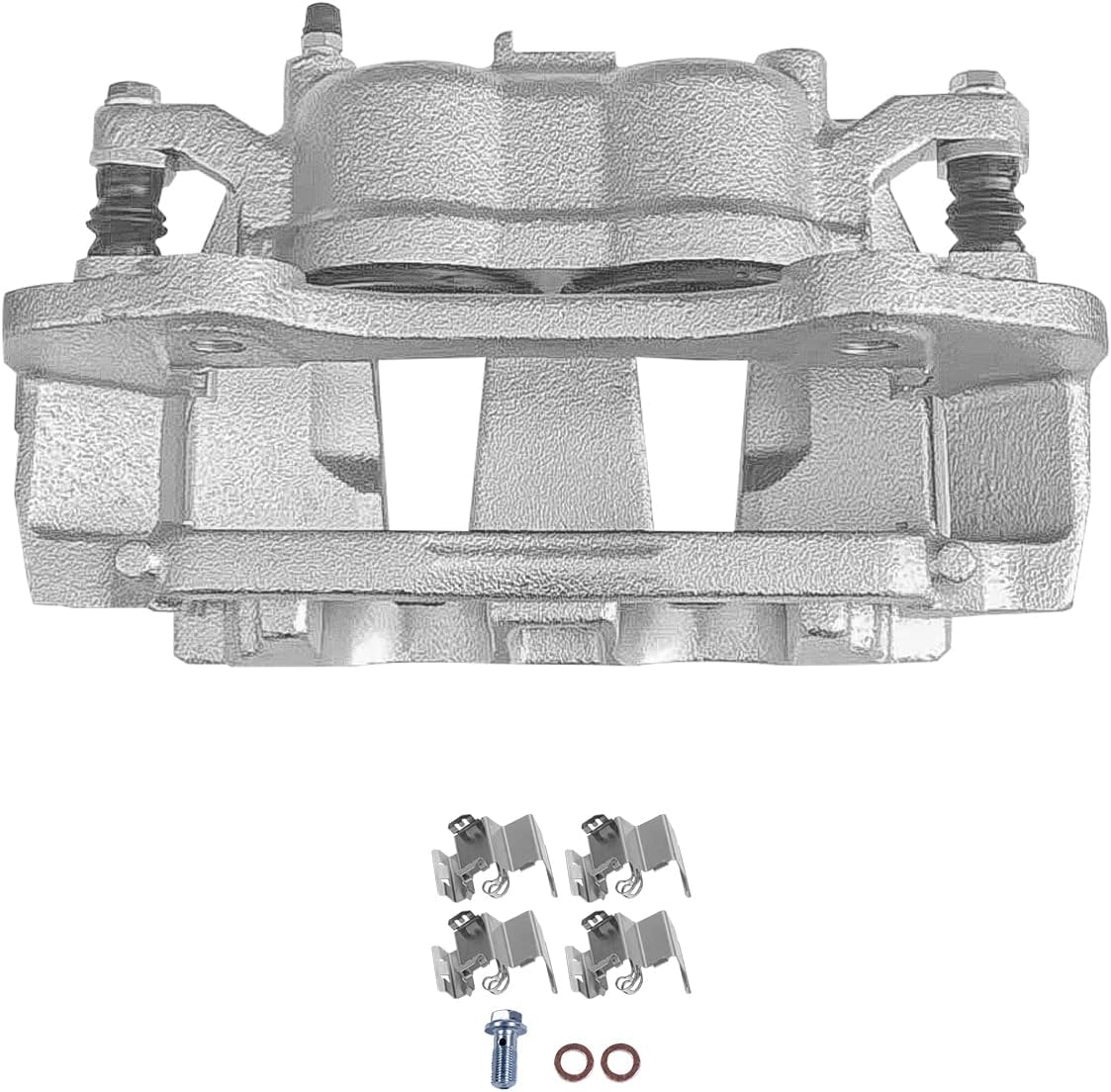 Detroit Axle - Front Brake Kit for Chrysler Town & Country Pacifica Voyager Dodge Grand Caravan Ram C/V Drilled & Slotted Brake Rotors Brake Pads Left Brake Caliper Replacement