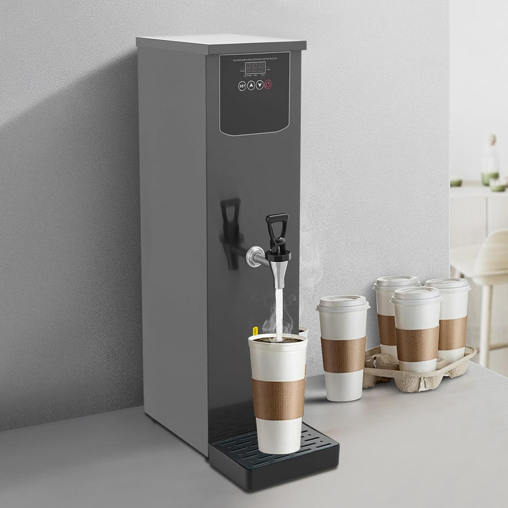 Hot Water Dispenser, Water Boiler Electric Warmer, Step-Heating Automatic Electric Hot Water Dispenser Countertop for Restaurant, Hotel, Office 3000W 7.9GAL Silver