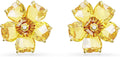 Swarovski Florere Necklace and Earrings Collection, Pink Crystals, Yellow Crystals, Gold Tone Metal Finish