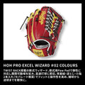 Rawlings Baseball Glove Soft HOH PRO EXCEL Wizard #02 Colors GR5FHW2CB88MG Outfielder Scarlet/Yellow 12.5' *for Right Throwing