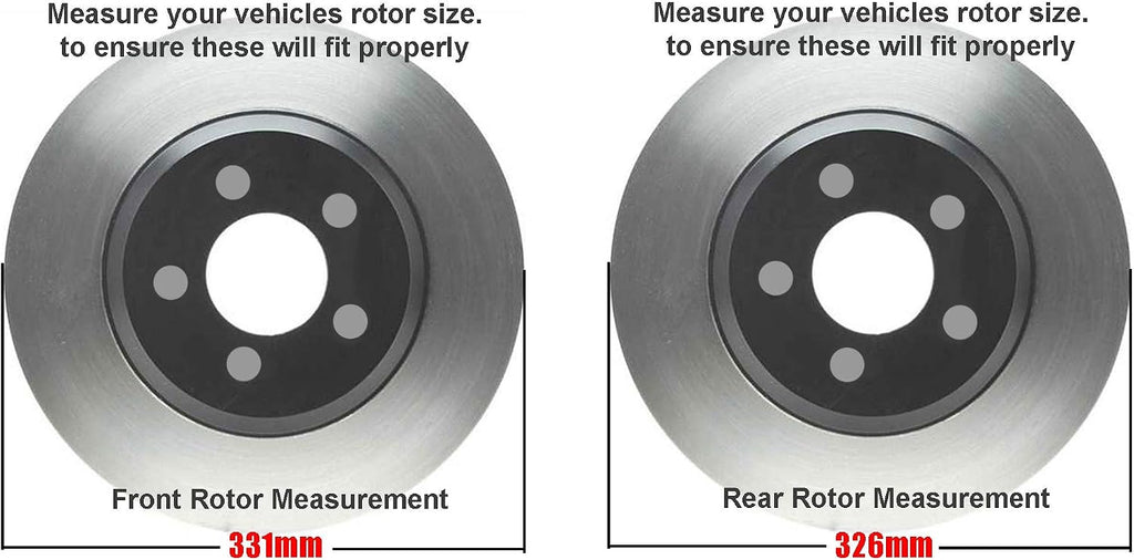 Detroit Axle - 4WD Brake Kit for 99-04 F-250 F-350 Super Duty 00-05 Ford Excursion, Disc Brake Rotors 1999 2000 2001 2002 2003 2004 Ceramic Brake Pads Replacement 8 Lugs