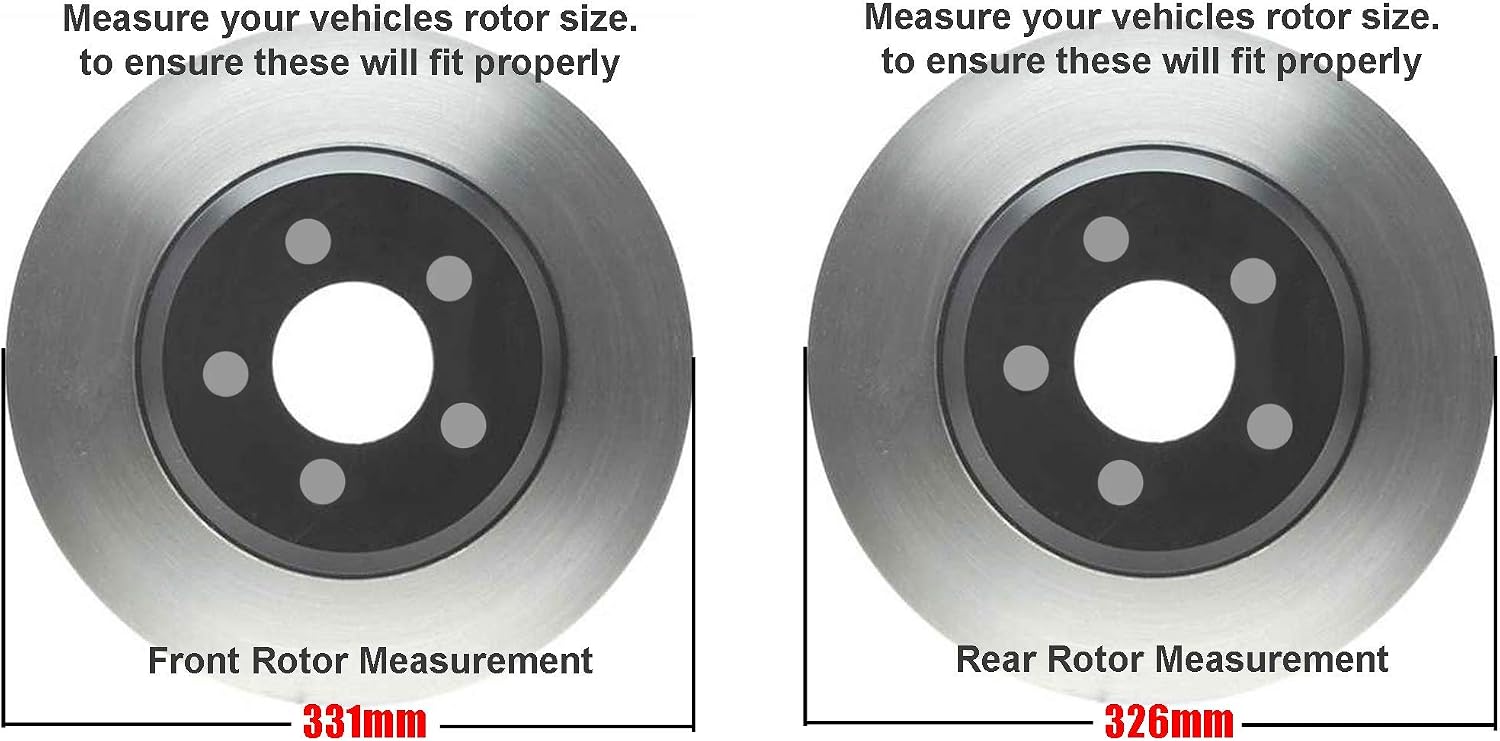 Detroit Axle - 4WD Brake Kit for 99-04 F-250 F-350 Super Duty 00-05 Ford Excursion, Disc Brake Rotors 1999 2000 2001 2002 2003 2004 Ceramic Brake Pads Replacement 8 Lugs