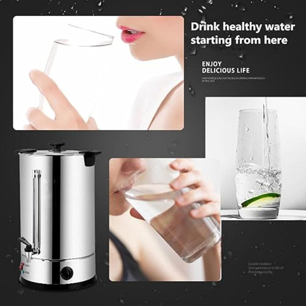 Electric Tea Urn,40L Commercial Stainless Steel Hot Water Urn Cateurn with Tap, Insulated Bucket for Coffee Water Milk,45L