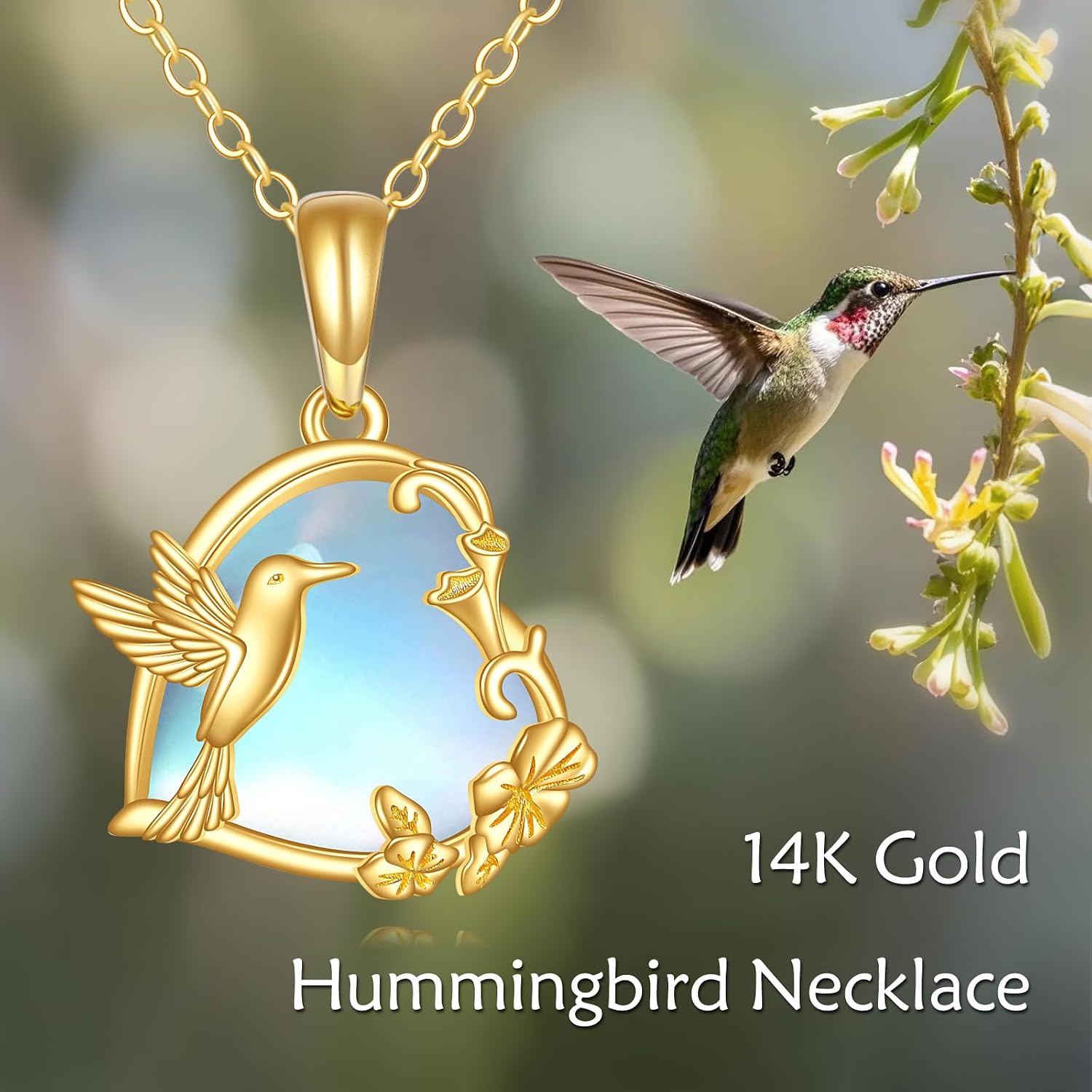 DOVRAN 14K Solid Gold Cat/Butterfly/Heart/Teardrop Necklace for Women 14K Gold Opal/Lapis Lazuli/Black Onyx Pendant Jewelry Gift for Women