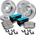 R1 Concepts Front and Rear Brake Kit Fits 2017-2023 Subaru Impreza; 2018-2023 Subaru Crosstrek| Ceramic Pads, Blank Rotors| Hardware| 11.6' Front & 10.8' Rear