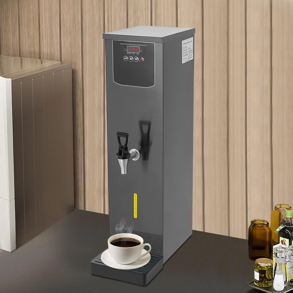 30L/7.93Gal Commercial Commercial Hot Water Boiler, Electric Countertop Dispenser, Step-heating Temperature Control 86°F-206°F, for Tea Coffee Office Restaurant, 3000W