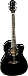 Oscar Schmidt OG1CE 3/4-Size Dreadnought Cutaway Acoustic-Electric Guitar - Black