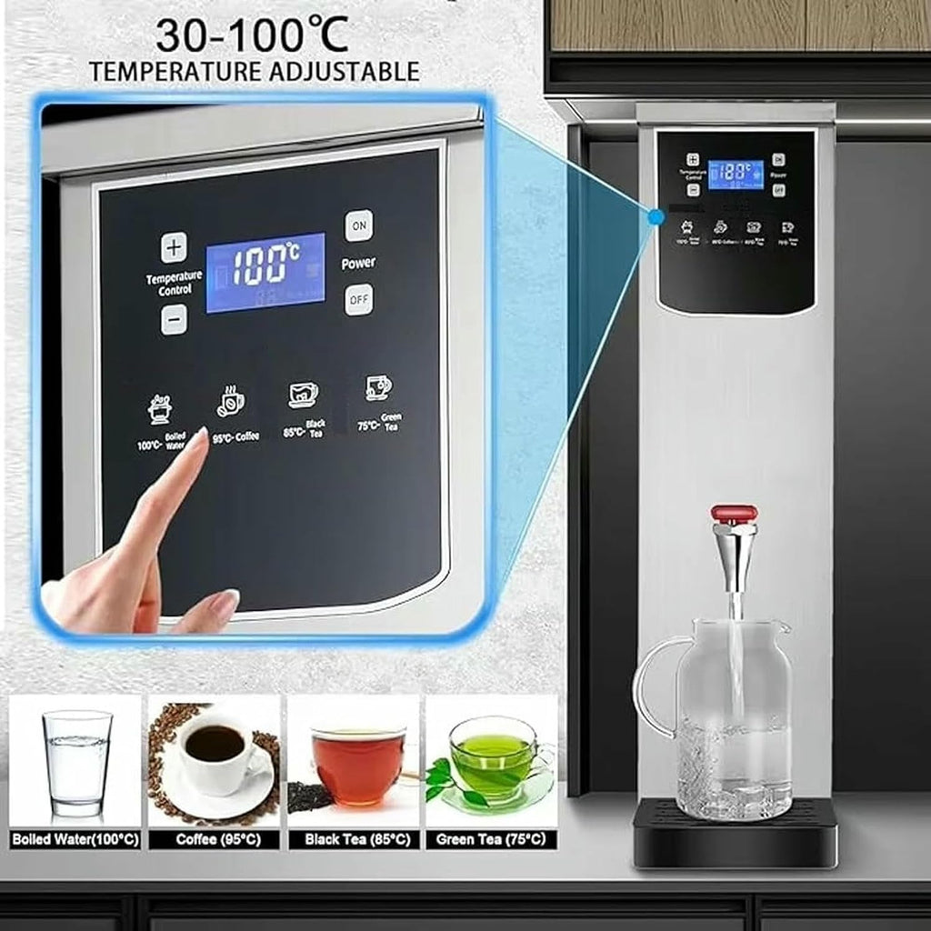 Commercial Hot Water Boiler,2.5KW Stainless Steel Instant Hot Water Boiling Machine with Digital Control Panel,Coffee Making Water Heater for Offices,Restauran(Silver 20L)