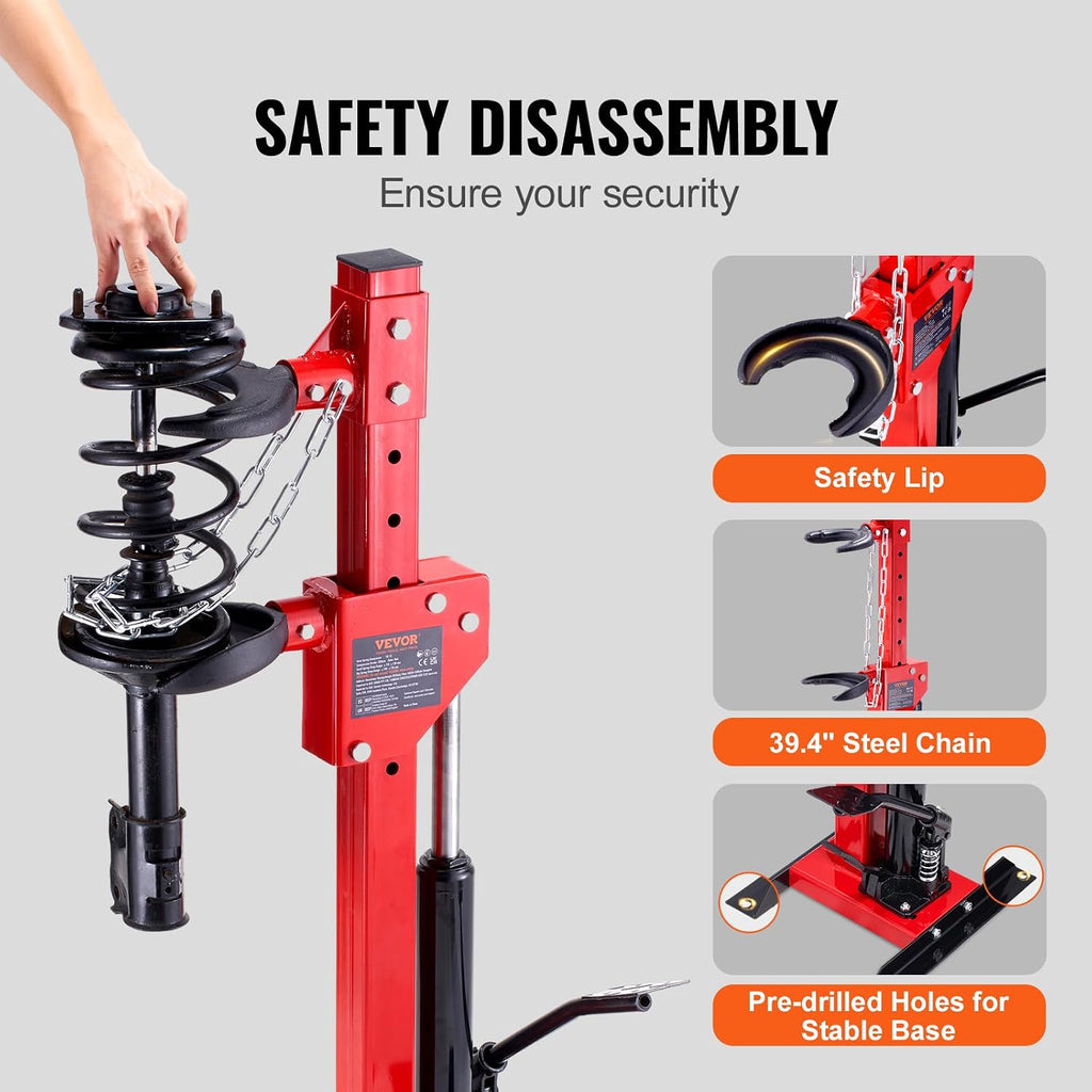 VEVOR Hydraulic Strut Spring Compressor - 4.5 Ton/9920 LBS Jack Capacity, 1 Ton Rated Compression Force, Auto Coil Tool for Removing