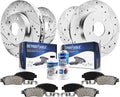 Detroit Axle - Brake Kit for 2013-2025 Nissan Altima, Drilled and Slotted Disc Brake Rotors Ceramic Brakes Pads Replacement: 11.65' inch Front and 11.46' inch Rear Rotor