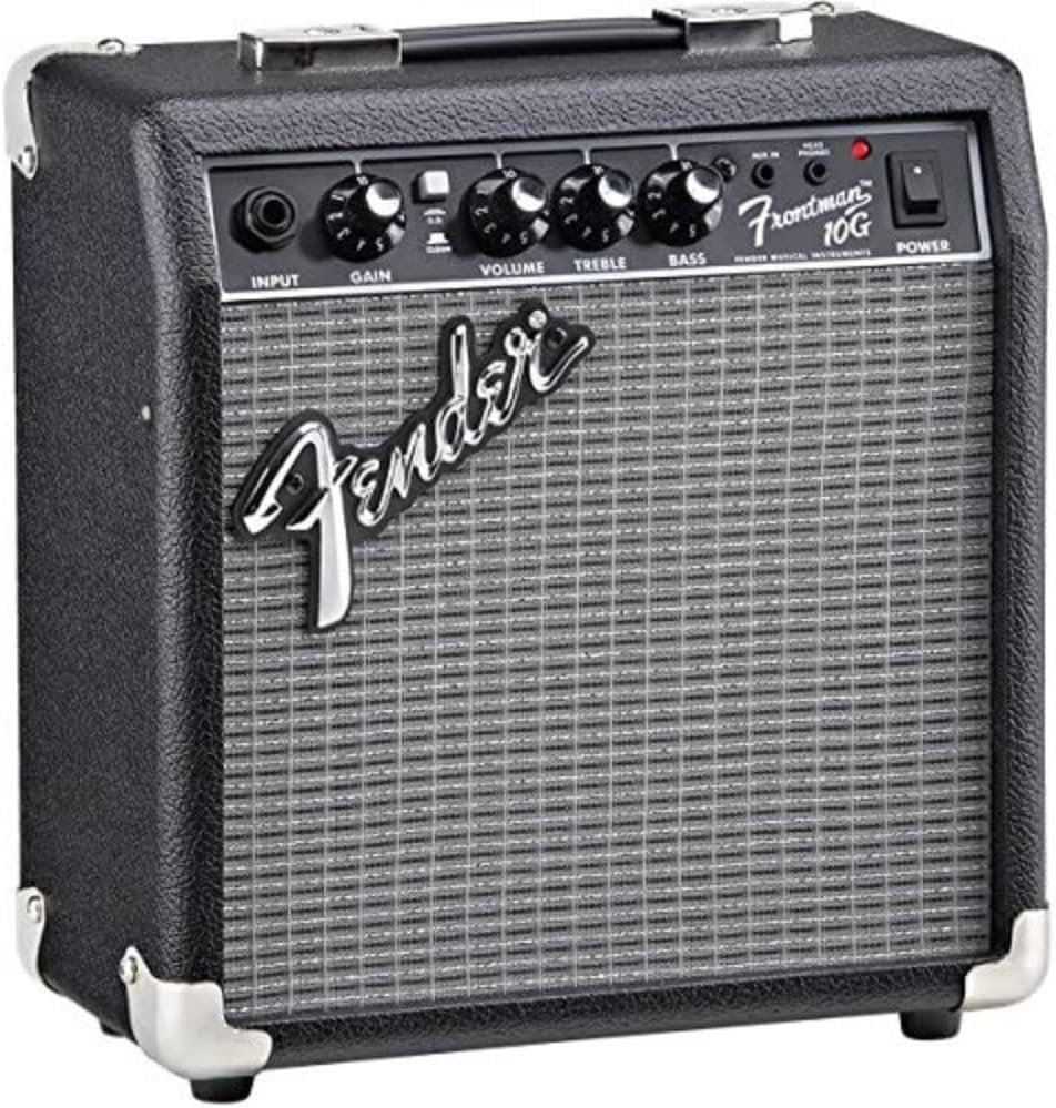 Fender Frontman 10G Guitar Amplifier (2311000000) Bundle with Fender 13ft Straight/Straight Joe Strummer Instrument Cable (Drab Green)