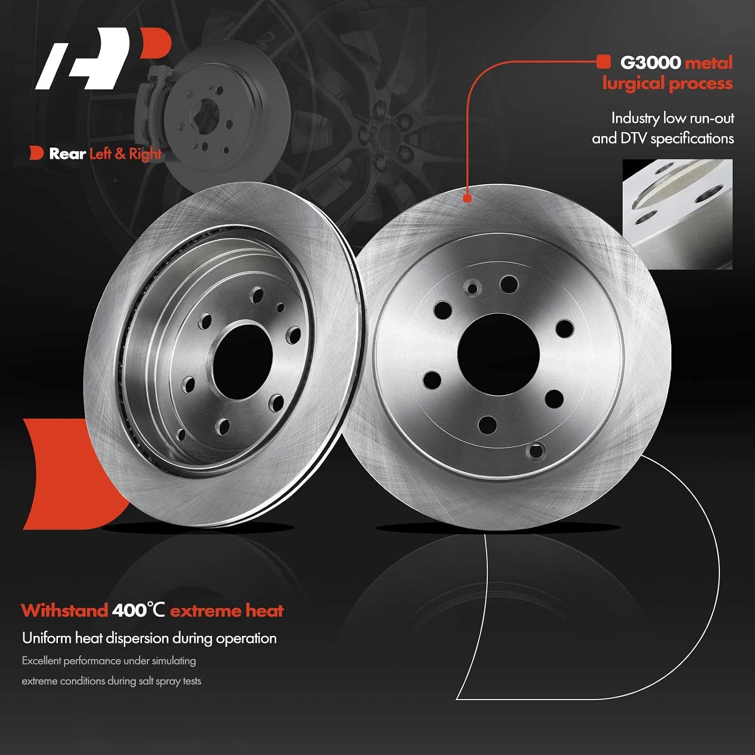 A-Premium 12-PC Front & Rear Vented Disc Brake Rotors + Ceramic Pads Kit Compatible with Select Buick, Chevrolet, GMC and Saturn Models - Enclave, Traverse, Acadia, Acadia Limited, Outlook