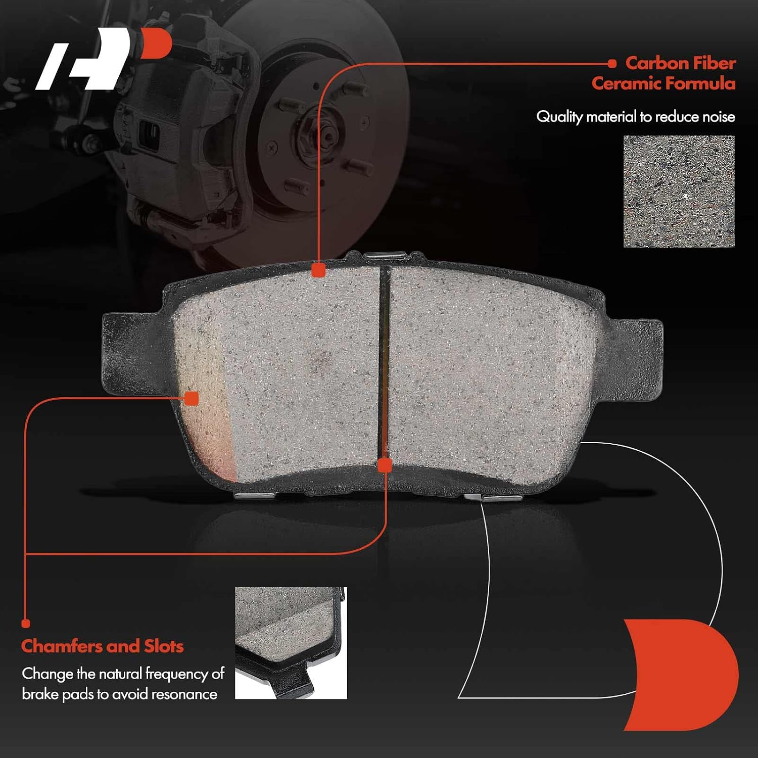 A-Premium 13.14 inch (334mm) Rear Solid Disc Brake Rotors + Ceramic Pads Kit Compatible with Select Honda Model - Ridgeline 2006-2014 V6 3.5L, 6-PC Set