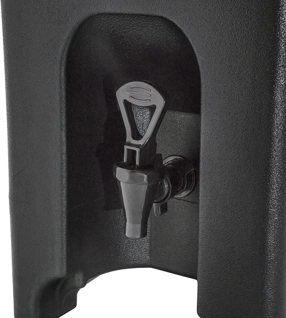 Restaurantware Cater Tek 5 Gallon Beverage Dispenser 1 Insulated Drink Dispenser - Built-In Handles For Hot and Cold Drinks Black Plastic Beverage Server Use At Parties or Restaurants
