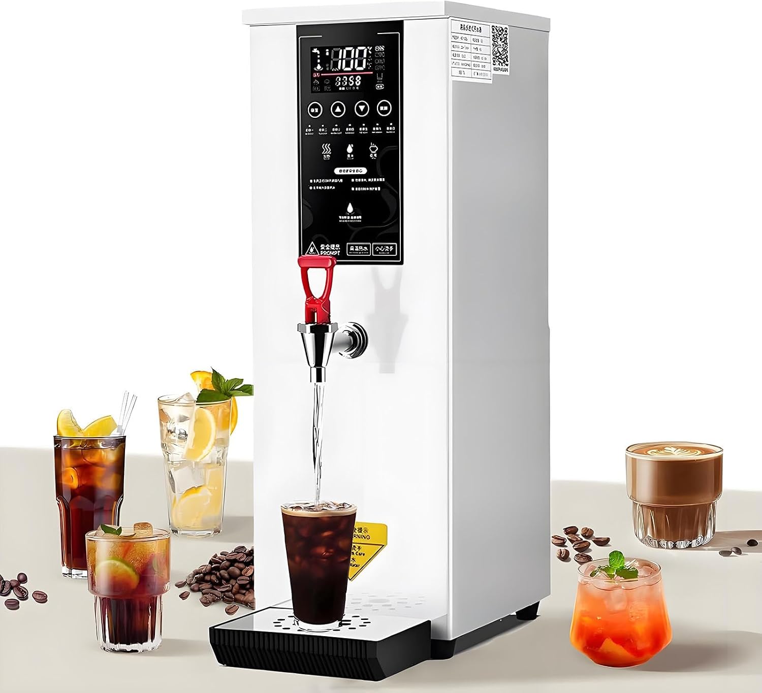 Commercial Hot Water Dispenser, Electric Water Boiler and Warmer Machine, Step-Heating Countertop Water Dispenser with 86-212 Temperature Control White