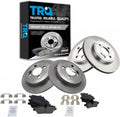 TRQ Front and Rear Brake Pad and Rotor Set Ceramic Vented Solid Rotors Compatible with 2007-2015 Mini Cooper