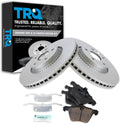 TRQ Front Brake Pad and Rotor Set Ceramic Coated Vented Rotors Compatible with 2008-2018 Volvo S60 S80 V60 V60 Cross Country V70 XC70 S60 Cross Country