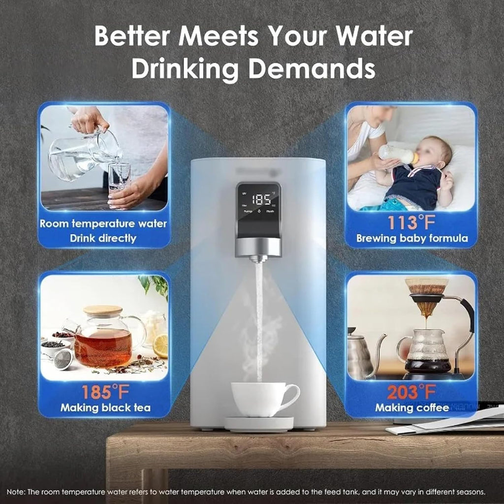 Water Dispenser Desktop Water Purifier Instant Hot Integrated Water Dispenser Countertop Reverse Osmosis System 4 Temperature Options Water Cooler