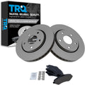 TRQ Front Brake Pad & Rotor Set Ceramic G Coated Vented Rotors Compatible with 2008-2016 Chrysler Town & Country Dodge Grand Caravan 2009-2014 Volkswagen Routan 2009-2013 Journey 2012-2015 Ram C/V