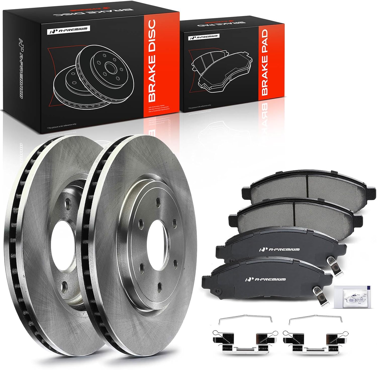 A-Premium 11.65 inch (296mm) Front Vented Disc Brake Rotors + Ceramic Pads Kit Compatible with Select Nissan and Suzuki Models - Frontier 2005-2019, Pathfinder 2005-2012, Xterra 05-15, Equator 09-12