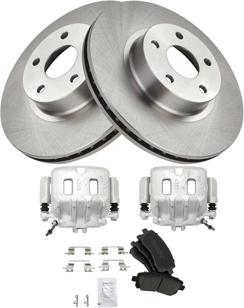 TRQ Front Brake Pad and Rotor Set Ceramic Calipers Compatible with 1998-2002 Subaru Forester 1997-2002 Legacy 1998-2001 Impreza 2000 Outback