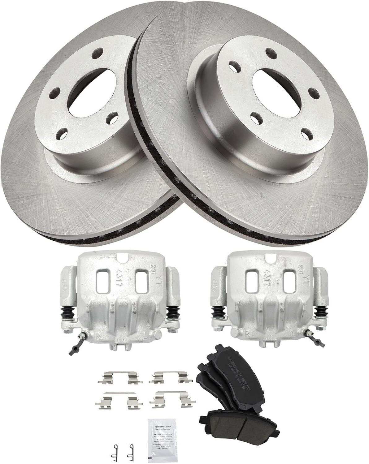 TRQ Front Brake Pad and Rotor Set Ceramic Calipers Compatible with 1998-2002 Subaru Forester 1997-2002 Legacy 1998-2001 Impreza 2000 Outback