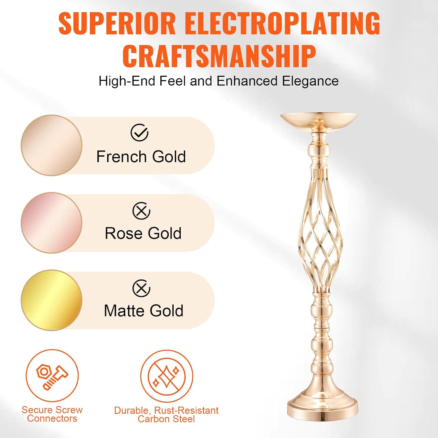 VEVOR Metal Wedding Centerpiece Gold,Candlestick,20PCS 58cm/22.83'