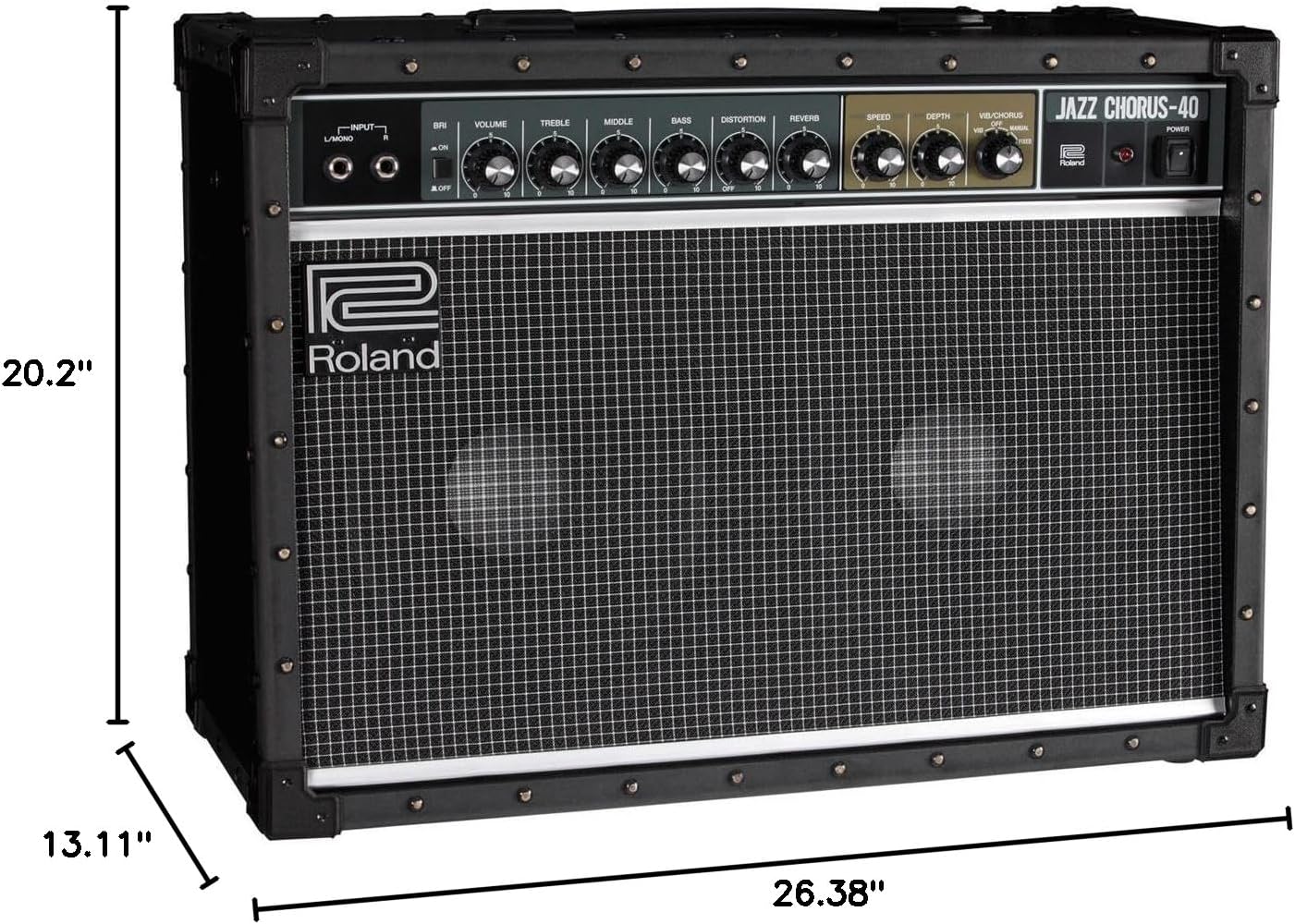 Roland JC-40 Jazz Chorus | Compact Guitar Amp | Iconic JC Clean Tone | Signature Dimensional Space Chorus Effect | Powerful 40-Watt Stereo Amp | Dual 10' Speakers | Enhances Pedals, Multi-FX & More