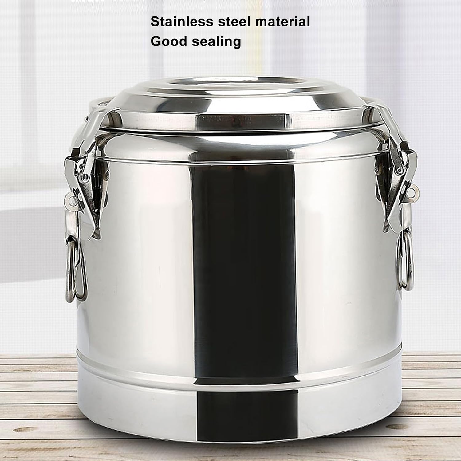 FLEXMAN Stainless Steel Water Dispenser, Insulated Hot Ice Beverage Dispenser, Large Capacity Heat Retention Barrel for Storing Rice, Hot Water, Herbal Tea, Soup, Dry Goods (30L)