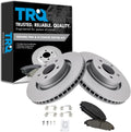 TRQ Front Brake Pad and Rotor Set Ceramic G Coated Vented Rotors Compatible with 2015-2017 Ford Mustang