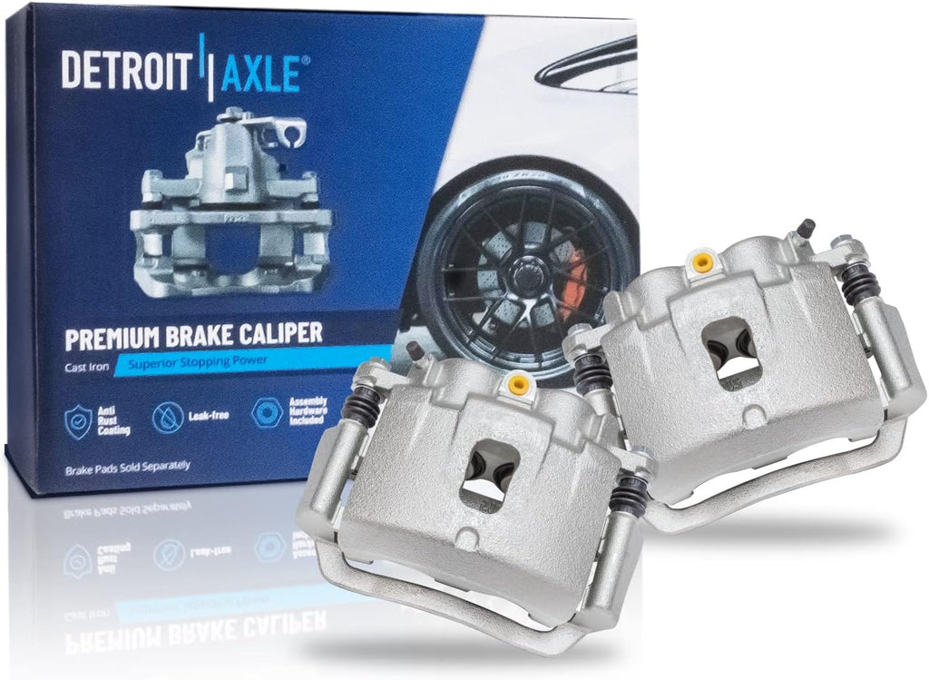 Detroit Axle - Brake Kit for Chevy GMC Express Savana 2500 3500, Drilled & Slotted Brake Rotors Ceramic Brakes Pads Brake Calipers Front & Rear Replacement: 12.80 inch Front & 12.99 inch Rear Rotor