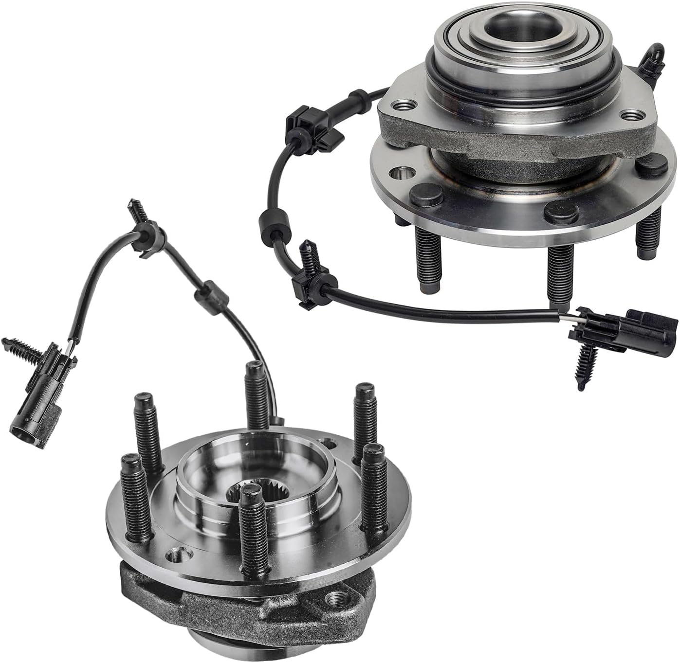 Detroit Axle - Front Brake Kit Wheel Bearing Hubs for Chevy Trailblazer GMC Envoy Buick Rainier Disc Brake Rotors Ceramic Brakes Pads Wheel Bearing Hubs Assembly Replacement [12.80 inch Rotors]